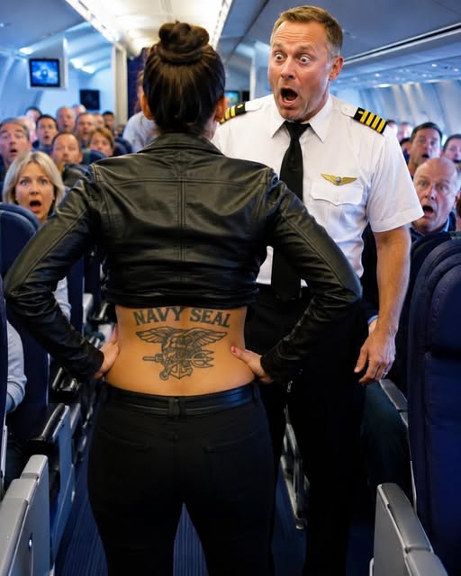 She Was Forced Out of First Class — Until the Pilot Spotted the SEAL Tattoo on Her Back…and Froze