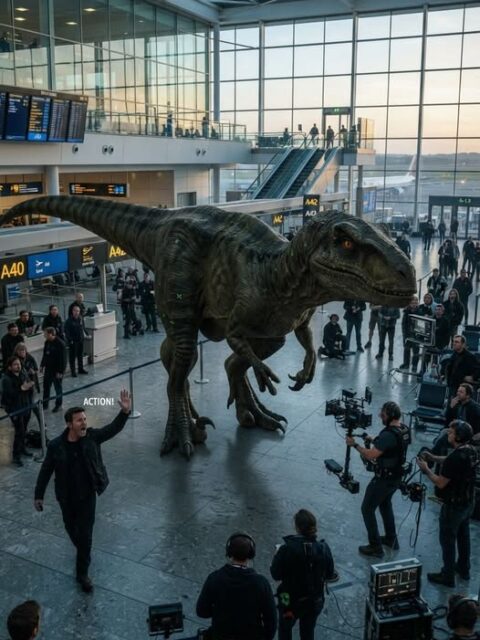 A 5-Ton Dinosaur at Airport Security? This Scene Went Too Far